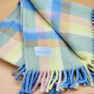 Plaid Pastel Fringe Blanket